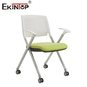Wholesale Modern Style Foldable Training Chair With Armrests Wheels Grey Painted Base from china suppliers