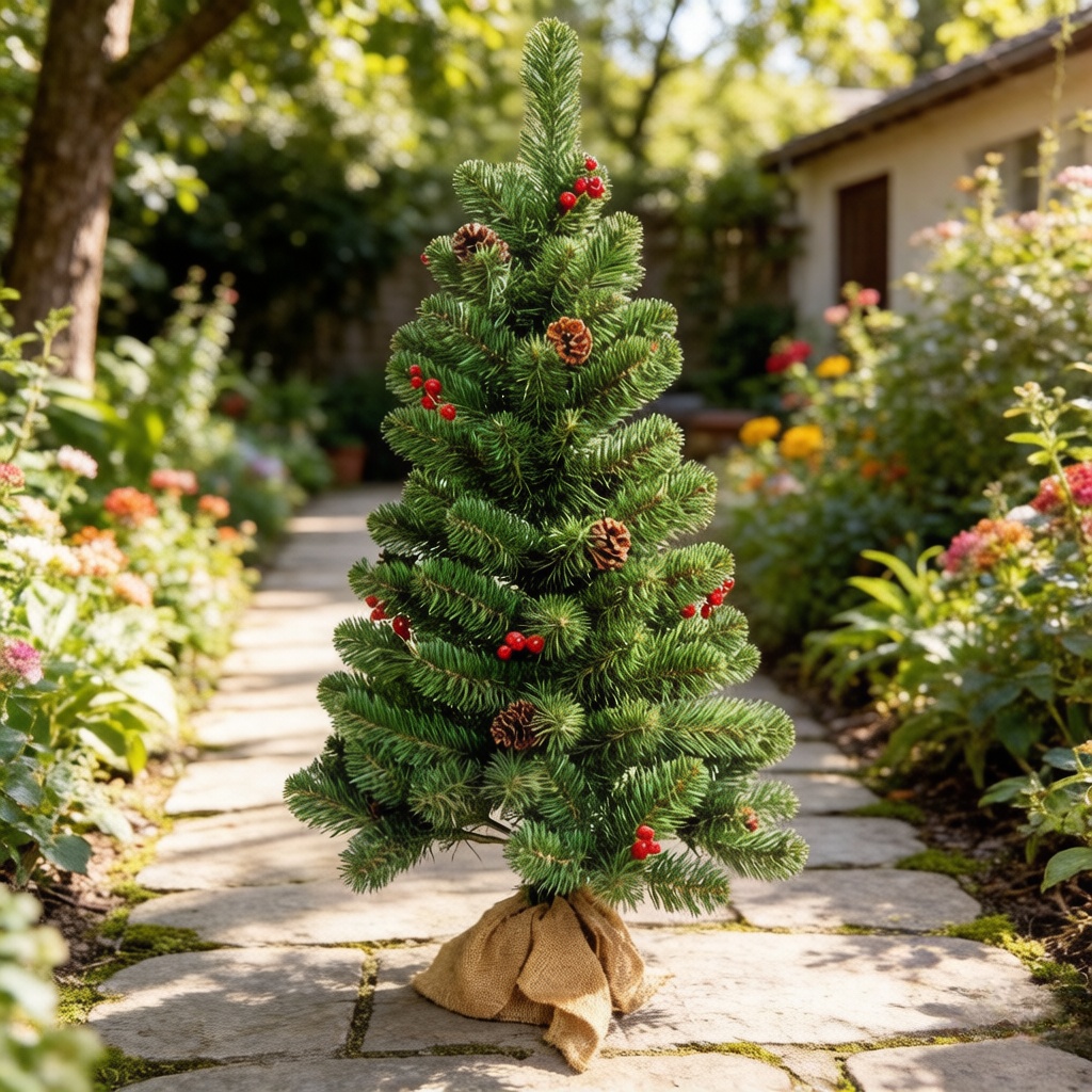 Artificial Pine Needle Christmas Tree Outdoor Modern Plastic Decoration