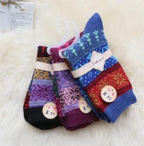 Wholesale 2015 Newest christmas tree design dri-fit winter wool thick dress socks for women from china suppliers