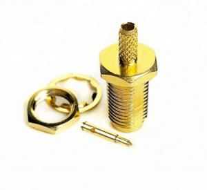 Wholesale Full Thread RP Sma Bulkhead Jack Connector Crimp For RG174 Coaxial Cable from china suppliers