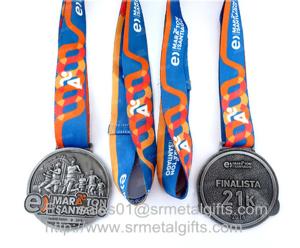 Wholesale Metal sports medal with ribbon lace, personalized metal ribbon medals and medallions from china suppliers