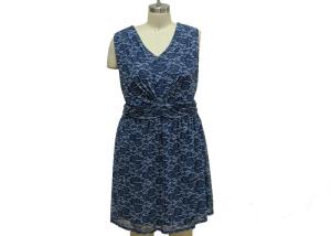 Wholesale Lace Pattern Knee Length Casual Summer Dresses , Ladies Holiday Dresses Round Neck from china suppliers