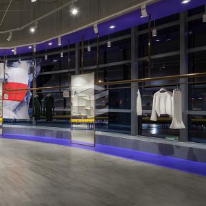 Wholesale 1100*550 Tempered Glass Clothing Store Counter Display With 6500K Light OEM from china suppliers