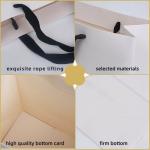Square Bottom Kraft Paper Gift Bags With Handles for Shopping and Cardboard