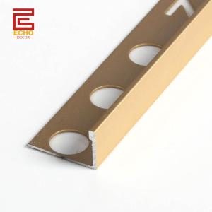 Wholesale Matte Gold 10mm Straight Aluminium Tile Trim Chrome Exterior Tile Edge Trim from china suppliers