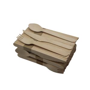 Wholesale 100cm Birchwood Disposable Wooden Cutlery Set Customized Wrapped For Restaurant from china suppliers