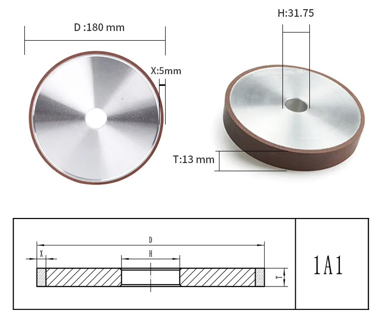 1A1 Resin CBN Grinding Wheel Carbide Sharpening Diamond Tool