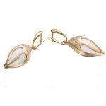 Hot Sale 18K Yellow Daimonds White Agate Drop Dangle Earrings for Women Gift (