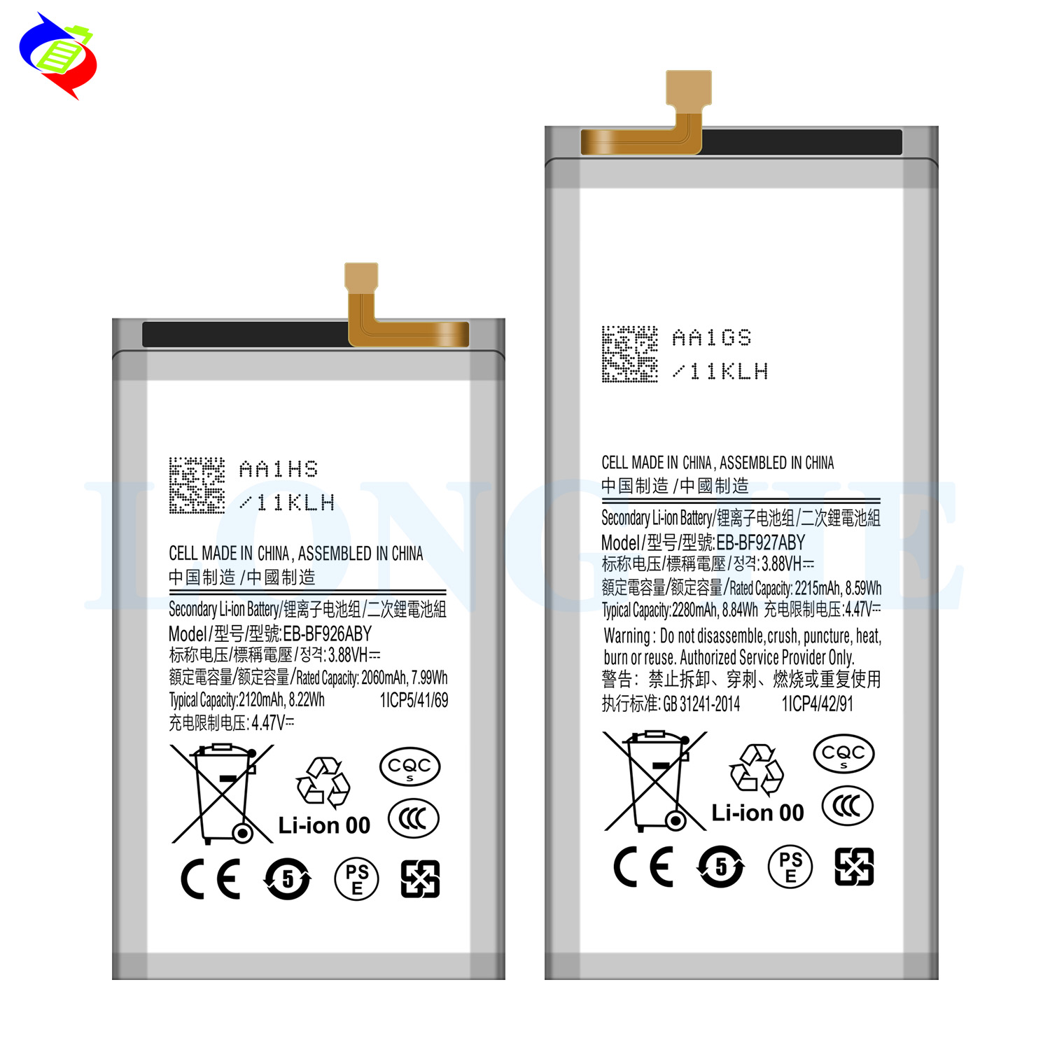 Long-Lasting AAA Battery for Samsung Z Fold 2 3 4 EB-BF926ABY EB-BF927ABY EB-BF937ABY