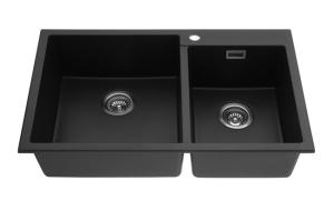 Wholesale 30 Inch 60/40 Double Bowl Granite/Quartz Composite/Acrylic Resins Sink from china suppliers