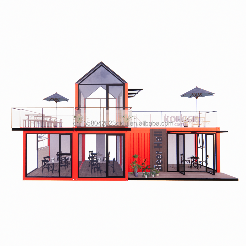 Customized Sloping Roof Steel Structure Villa Wall 50/75/100mm Wave Sandwich Panel Bathroom and 3 Bedroom Container House