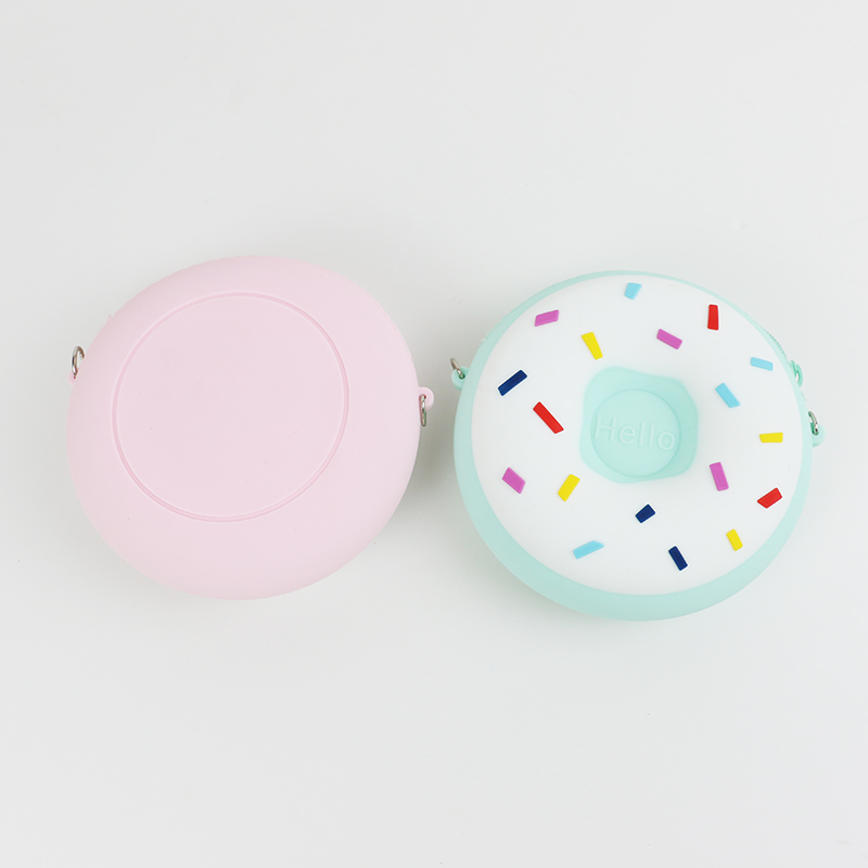 Donut Shape Custom Made Silicone Crossbody Bag With Zippers OEM ODM