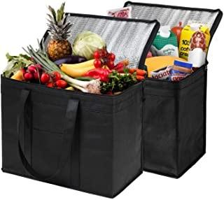 Foldable Insulated Shopping Bags Groceries Sturdy Zipper Washable Stands Coller