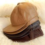 Plain Casual Cotton Unisex Baseball Caps Sweatband / Genuine Leather Body
