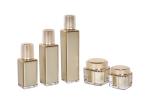Heavy Wall Cosmetic Pump Bottle Packaging Skincare Set Square Cream Jar 30g
