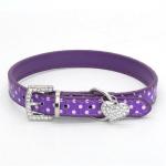 Fashion Dog Collars And Leashes Leather PU Material Customized Color 22g - 48g