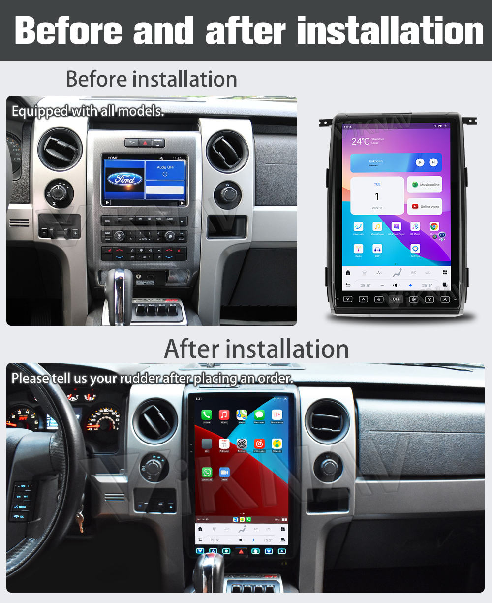Viknav Car Radio For Ford F150 (2009-2012) 14.4 inch Wireless CarPlay Touch Screen Stereo Head Unit