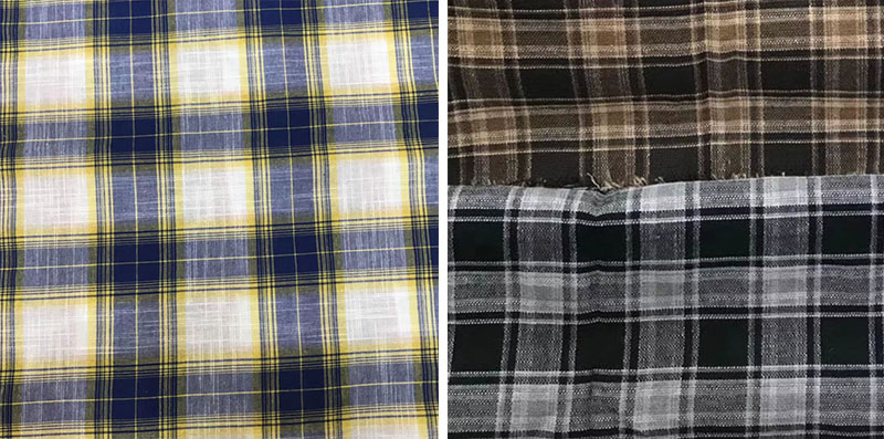110-160gsm Plaid Yarn Dyed Linen Fabric
