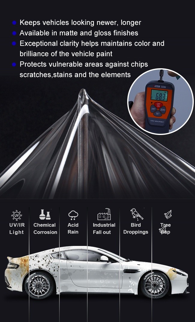 7.5 Mil Clear TPU Self Healing Anti-Scratch Car Paint Protection Film