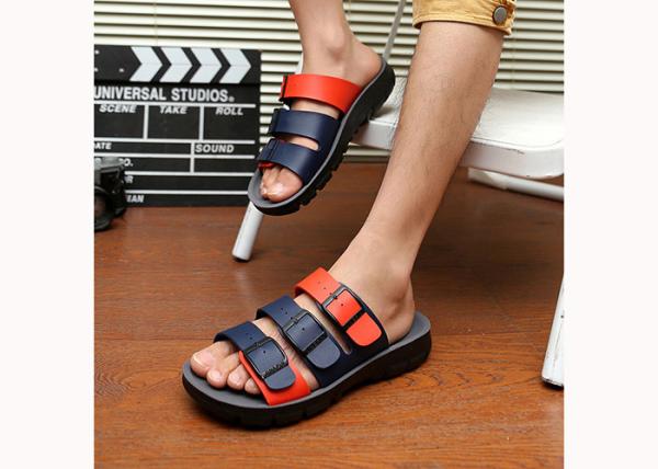 ODM Mens Casual Leather Slippers Genuine Leather Cowhide Sandals Mens Designer