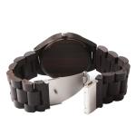 Portable Bamboo Wrist Watch , Black Walnut Wood Quartz Movement Watch Handcrafte