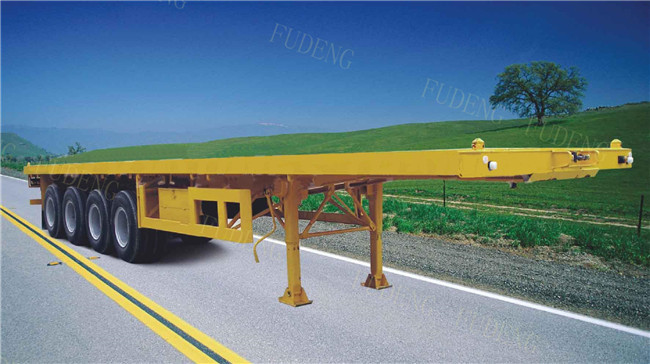 3 Axles 40 Ft 20 Ft 70 Tons Payload Optional Flatbed Container Trailer