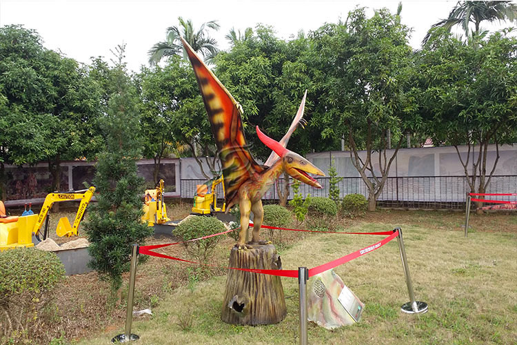 Artificial Fiberglass Life Size Fly Dinosaur Characters Statue Without Movements