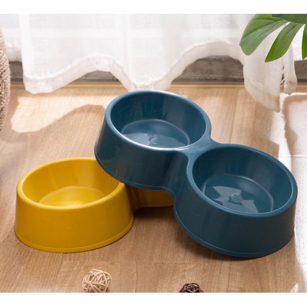 Plastic Dog Bowl Set Detachable Double Dish For Pet Food Water Feeder