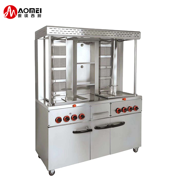 Advanced Commercial Gas Upright Chicken Doner Pita Making Machine for Shawarma Shop