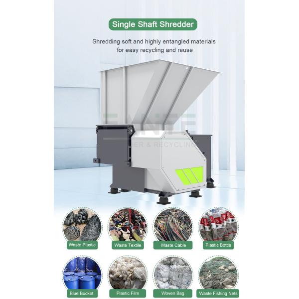 Professional Single Axis Shredder for Recycling Nets Large Plastic and Wood