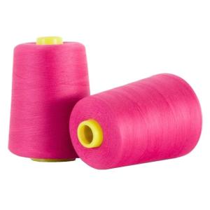 Wholesale Green / Yellow 100 Spun Polyester Sewing Thread Dyed Tube Anti - Pilling Good Evenness from china suppliers
