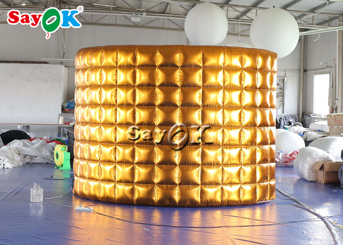 Event Booth Displays Gold Curve Led Portable Photo Booth Wall For Party Advertising Wedding