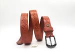 Cowhide Genuine Embossed Leather Belt For Women Gunmetal Pin Buckle