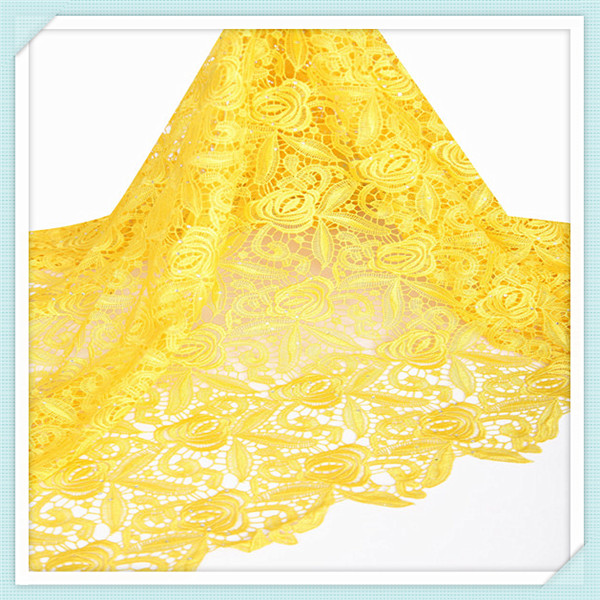 2015 New design african cupion lace fabrics african cord lace for evening party dresses