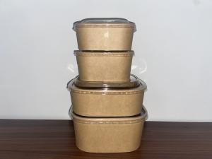 Wholesale Biodegradable Take Away Square Paper Salad Bowls With Lids from china suppliers
