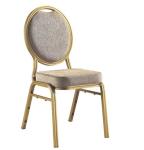 round back light-gray cushion golden painting dining chair for sale