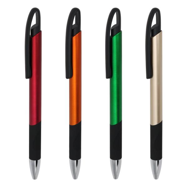 Classic Aluminum Ballpoint Pen Colorful Spray Paint Soft Pen Grip Black Clip