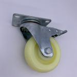 Brake Plate Swivel Nylon Caster Wheels With Bearings 4 inch