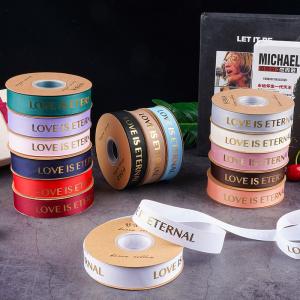 Wholesale 2.5 Threaded Ribbon, Flower Packaging Ribbon, Floral Art, Hot Stamping, Ribbed Ribbon, LOVE English Letter bouquet tie from china suppliers