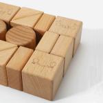 20pcs Beech Burlywood Wooden Blocks Toys Natural Montessori Learning Education