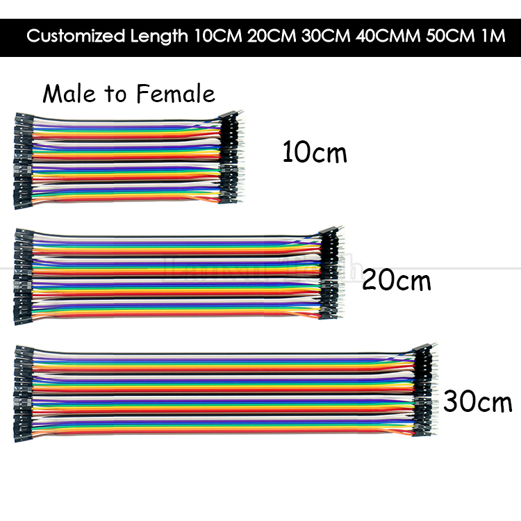 10cm 20cm 30cm Female to Female Male to Male 40 Pin Dupont Connector Breadboard GPIO Jumper Wires for Arduino Raspberry Pi