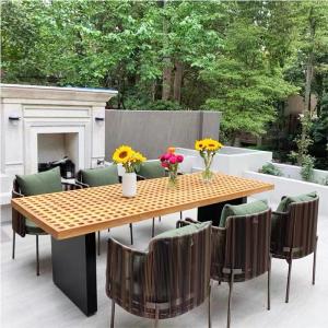 Wholesale Customize Color Outdoor Garden Patio Dining Table And Chairs PE Rattan Modern Chair Set from china suppliers