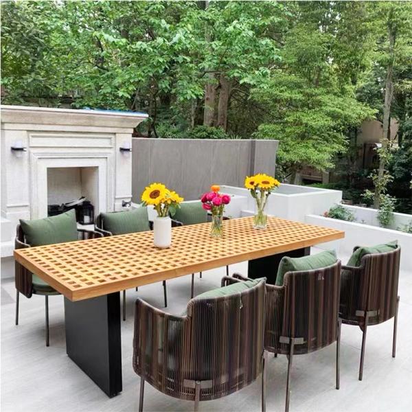 Customize Color Outdoor Garden Patio Dining Table And Chairs PE Rattan Modern