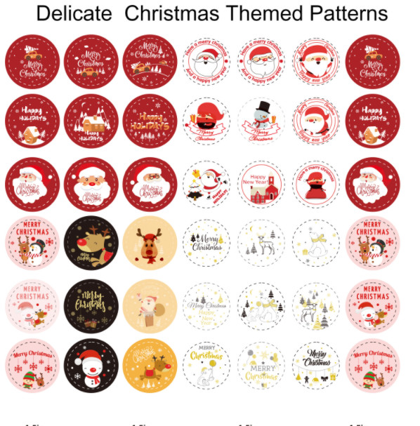 Pantone Color Sticky Label Roll PVC Merry Christmas Vinyl Stickers