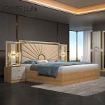 Wholesale Home Master Room King Size Double Bed Modern Luxury Leather Wooden Mdf