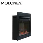 Indoor TV Stand Wood Mantel Fireplace Embedded Heating Black Panel