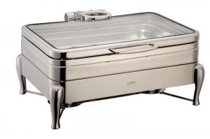 Wholesale YUFEH Stainless Steel 304# Hydraulic Induction Chafing Dish W/ Glass Lid Buffet Serving Dish Warmer from china suppliers