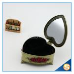 Castle Desgin Antique Brass Metal Heart Shape Jewelry Box