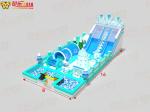 Light Blue Color Inflatable Childrens Inflatable Bouncy Castle
