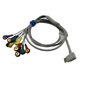 Wholesale Rencare 10 Lead ECG Holter Cable Grey TPU Material Snap End 1.1m from china suppliers